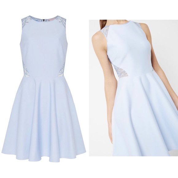 (SOLD) Ted Baker Lace Detail Skater Dress - Picture 1 of 8